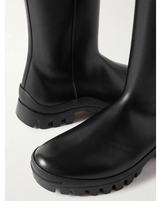 The Row Greta Leather Boots in Black Lyst UK