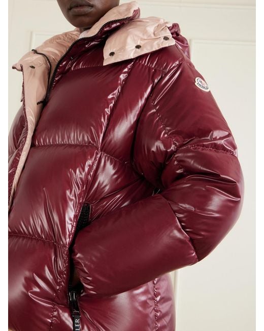 Moncler Red Parana Quilted Shell Down Jacket