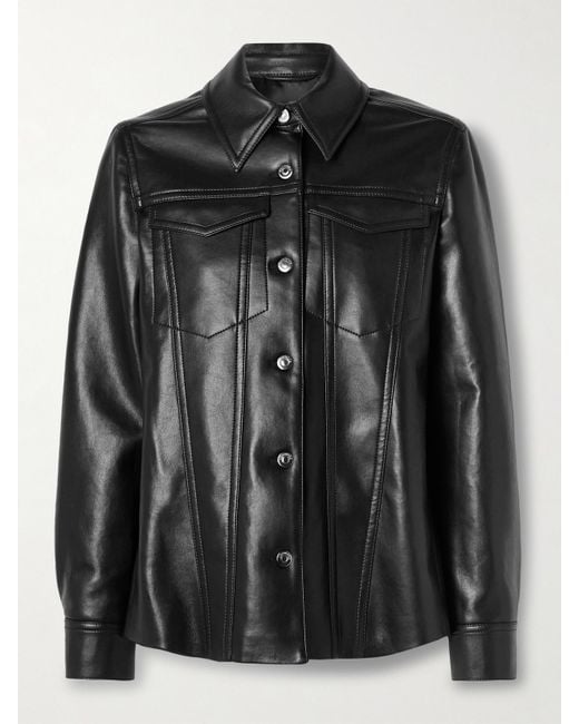Nanushka Black Rocio Leather And Faux Leather Jacket