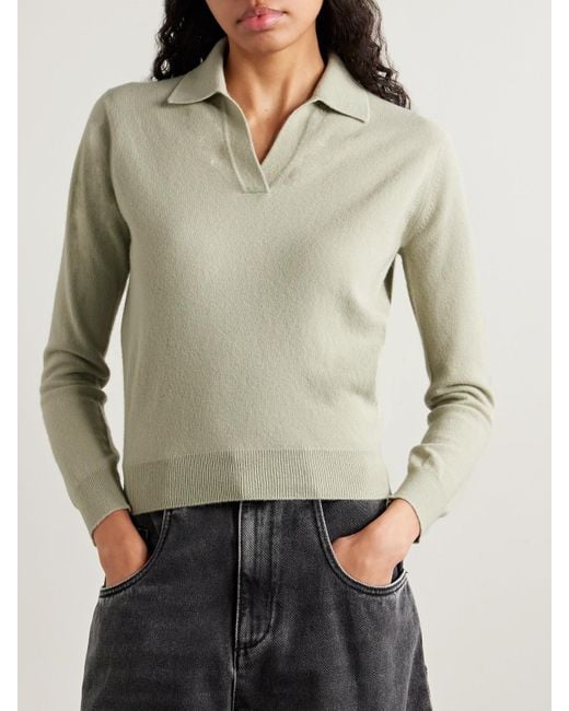 Maison Margiela Natural Pullover Aus Wolle Mit Polokragen