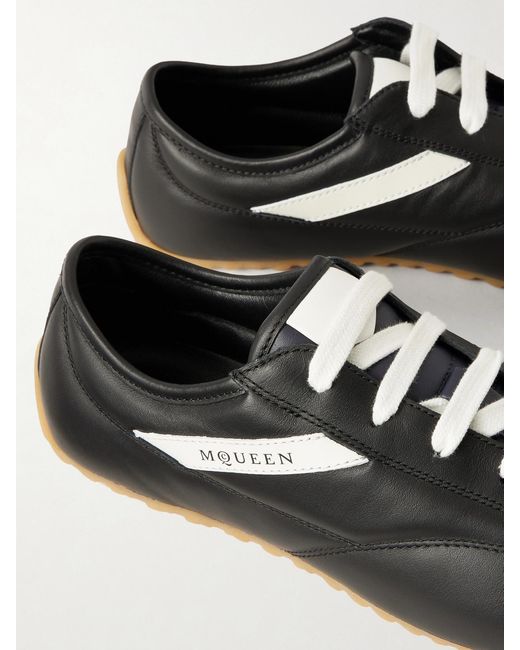 McQueen Black Boxe Leather Sneakers