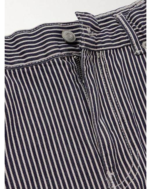 Frankie Shop Gray Sasha Striped High-rise Wide-leg Jeans