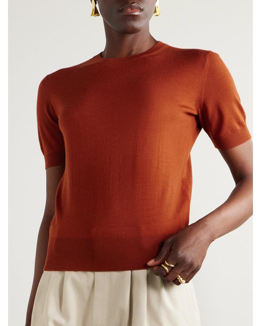 Saint Laurent Red T-Shirt Aus Wolle