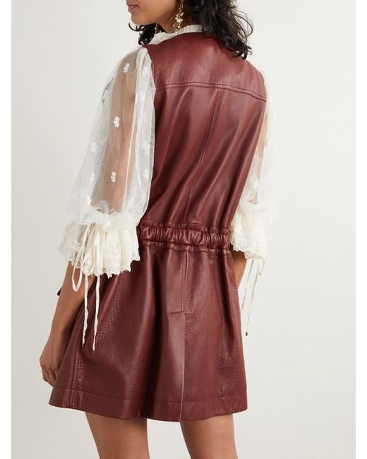 Chloé Purple Buckled Leather Vest