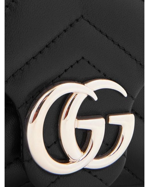 Gucci Black Gg Marmont Mini Matelassé Leather Shoulder Bag