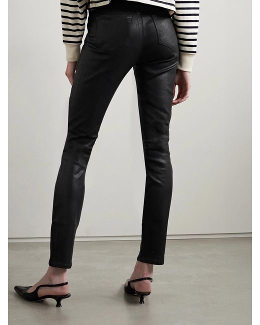 L'Agence Black Jyothi Coated High-Rise Skinny Jeans