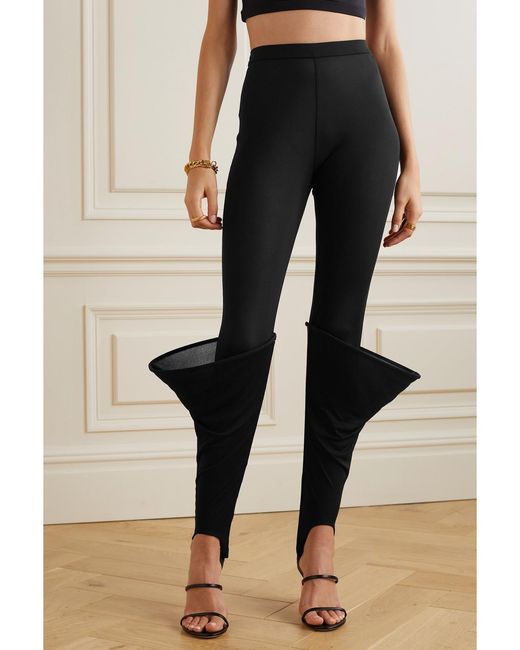 Loewe Black Crepe Stirrup Leggings