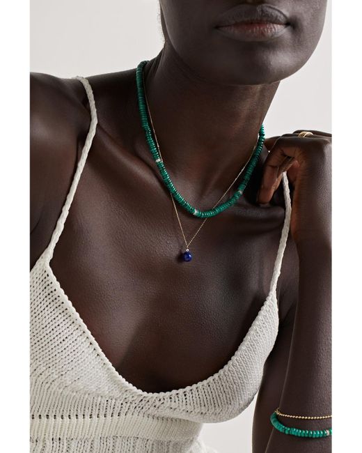 Mateo Blue 14-Karat, Lapis Lazuli And Diamond Necklace