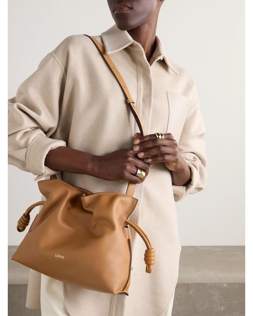 Loewe Brown Flamenco Leather Clutch