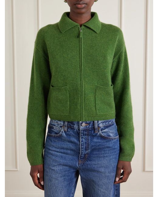 Allude Green Cashmere Cardigan