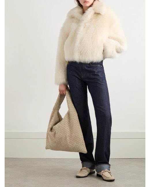 Veste En Peau Lainée Bottega Veneta en coloris Natural