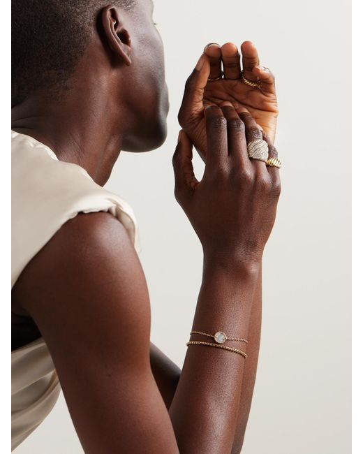 David Yurman Natural Sculpted Cable 18-Karat Diamond Ring