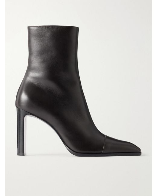 Saint Laurent Black Venetia 95 Leather Ankle Boots