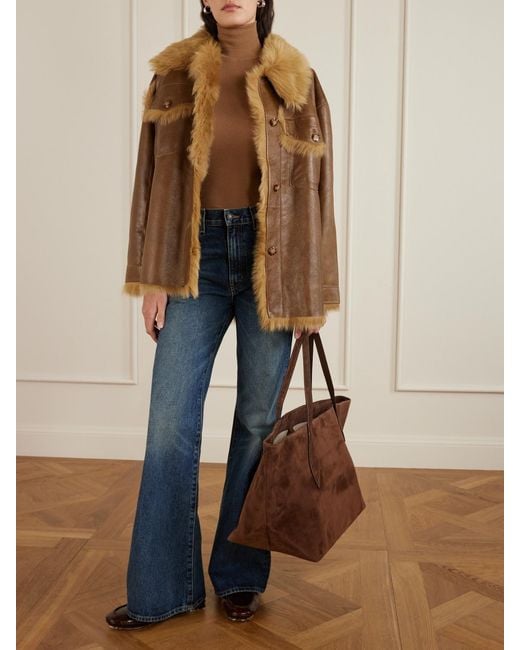 Liffner Brown Mega Sprout Suede Tote