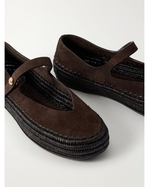 Loewe White Paula's Ibiza Rio Suede Mary Jane Espadrilles