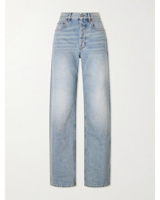 Saint Laurent Blue Neo 90S High-Rise Straight-Leg Jeans