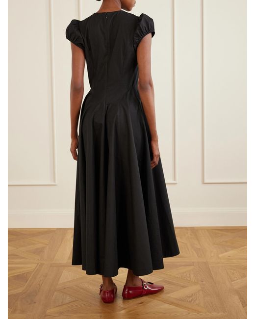 Doen Black Rivelle Cotton-Poplin Midi Dress