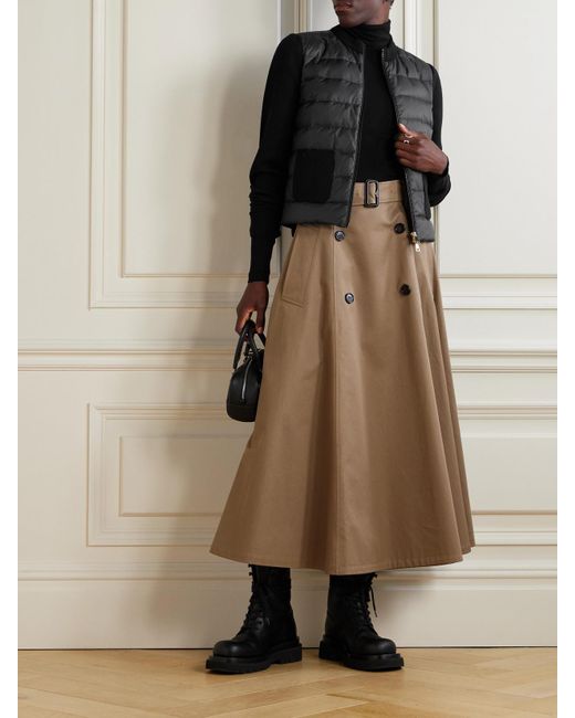 Moncler Black Wool And Quilted Shell Down Cardigan