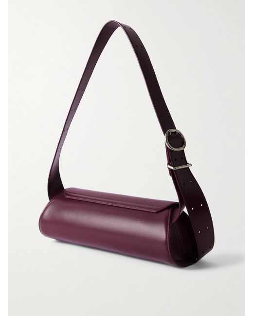 Jil Sander Purple Cannolo Kleine Schultertasche Aus Leder