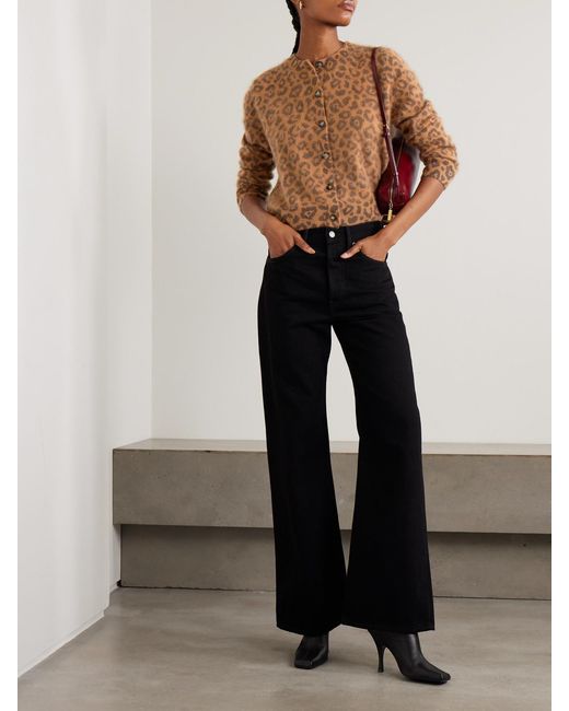 arch4 Natural Blackwood Intarsia Brushed-Cashmere Cardigan