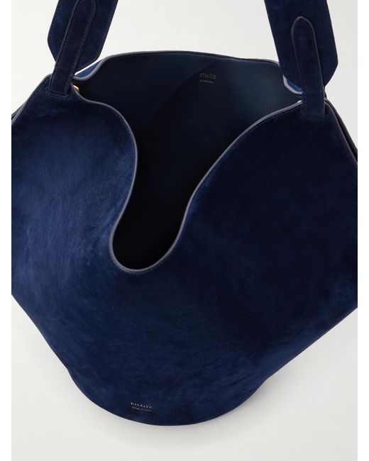 Khaite Blue Lotus Suede Shoulder Bag