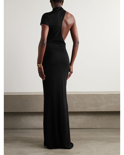 Tom Ford Black One-Sleeve Jersey Gown