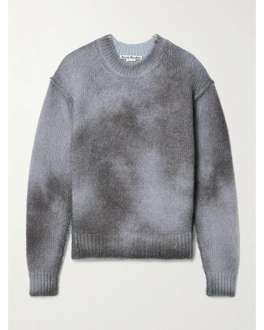 Acne Gray Printed Knitted Sweater