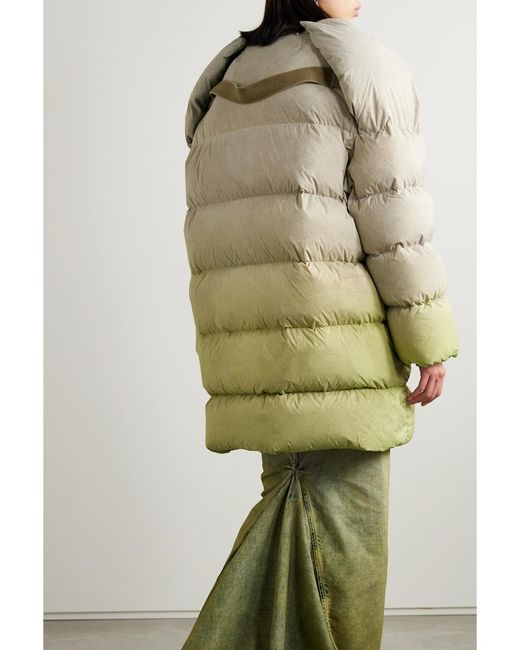 Rick Owens Natural Convertible Dégradé Quilted Shell Down Jacket