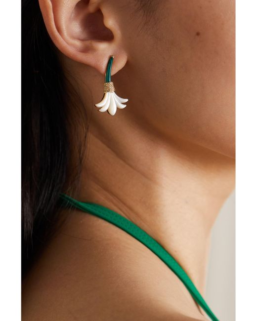 L'Atelier Nawbar Natural Big Flower 18-Karat Multi-Stone Earrings