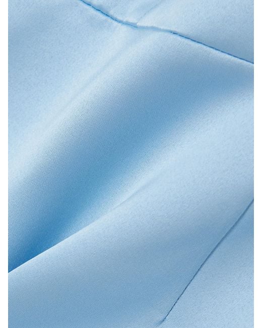 Emilia Wickstead Blue Vero Duchesse-Satin Peplum Top