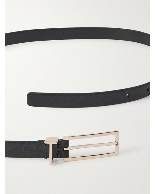 Tom Ford Black Textured-Leather Belt