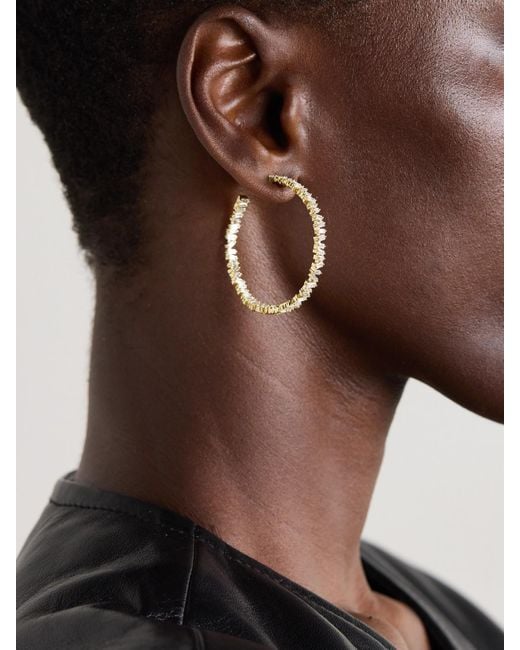 Suzanne Kalan Natural 18-Karat Diamond Hoop Earrings