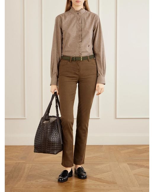James Purdey & Sons Natural Cotton, Lyocell And Silk-Blend Skinny-Leg Pants