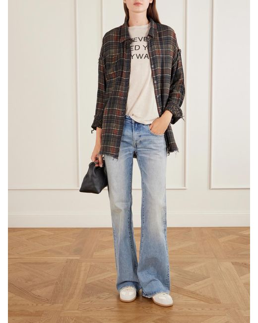 R13 Black Checked Cotton Reversible Shirt