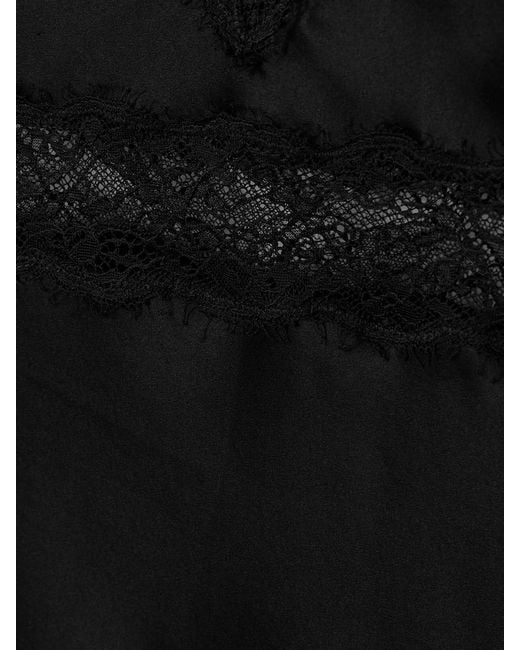 Nili Lotan Black Felicie Lace-Trimmed Silk-Charmeuse Camisole