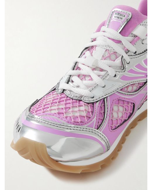 Bottega Veneta Purple Orbit Mesh And Leather Sneakers