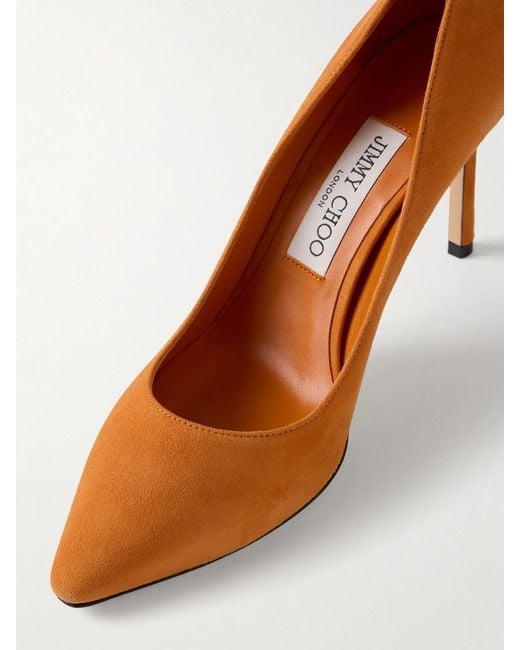 Jimmy Choo Brown Romy 85 Suede Pumps