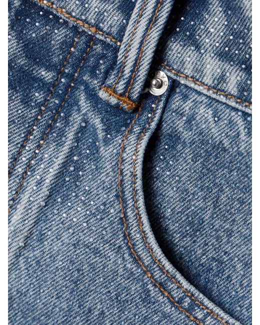 Alexander Wang Blue Crystal-Embellished Denim Mini Skirt