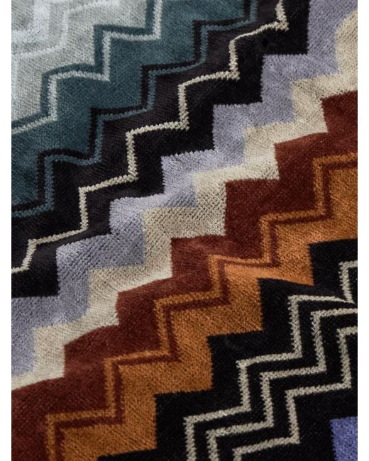 Missoni Blue Giacomo Set Of Five Striped Jacquard-Knit Cotton-Terry Towels