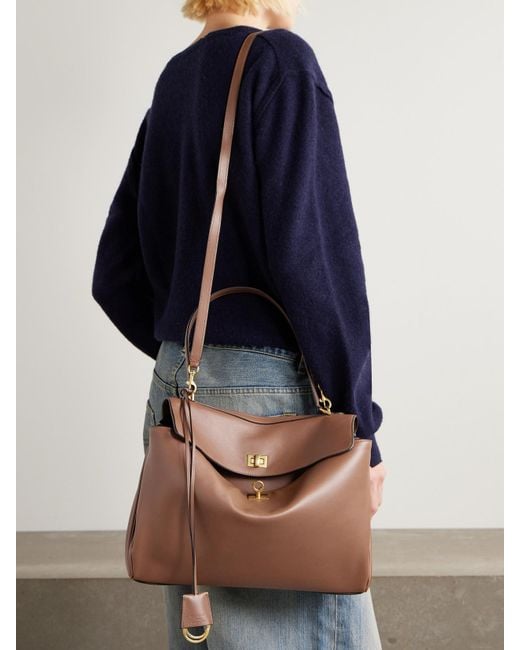 Balenciaga Brown Rodeo Medium Leather Shoulder Bag