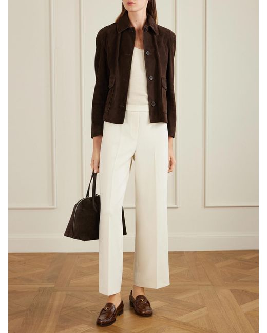 Tod's Brown Embellished Croc-Effect Leather Loafers