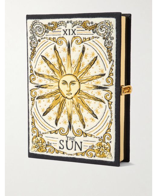 Olympia Le-Tan Metallic Gabriel Azevedo Clutch Aus Canvas Mit Stickereien Und Applikationen