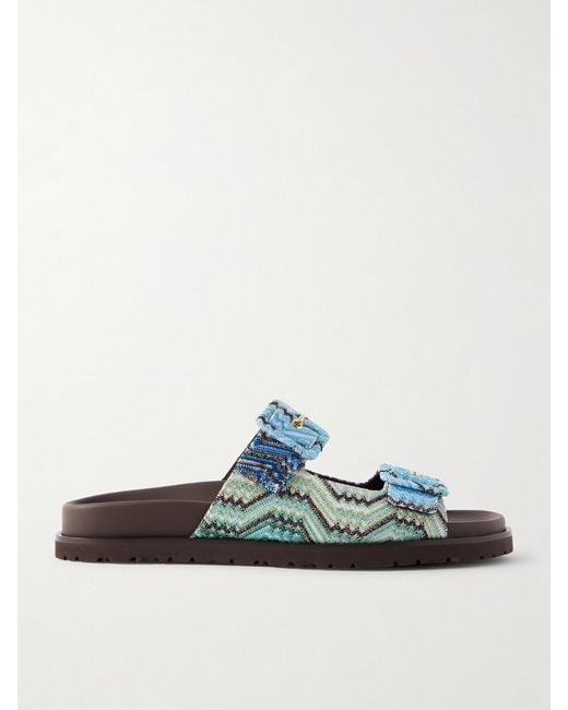 Missoni Orange Clea Striped Woven Sandals