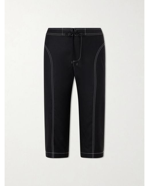 Aflalo Black Zuri Wool-Twill Skinny-Leg Capri Pants