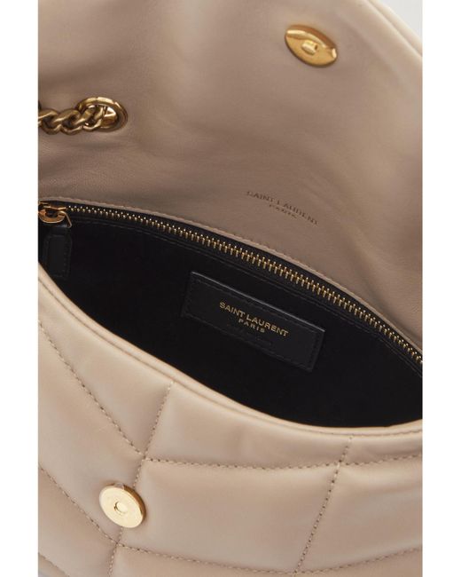 Saint Laurent Natural Toy Puffer Mini Matelassé Leather Shoulder Bag
