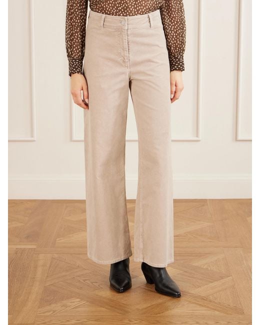 Nili Lotan Natural Megan Cotton-Blend Corduroy Wide-Leg Pants