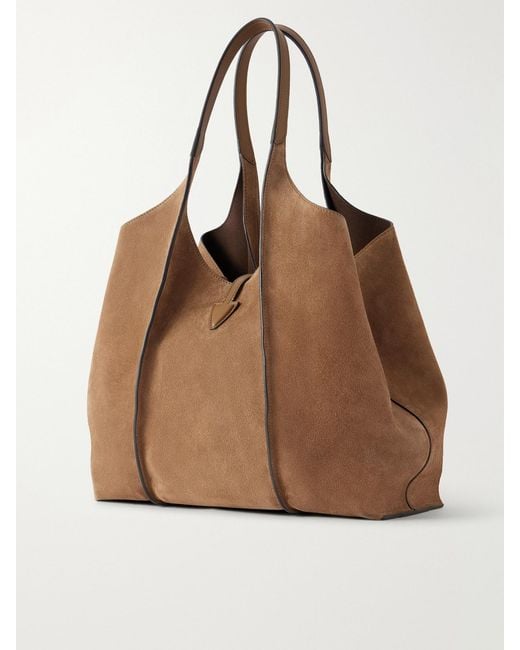 Tod's Brown T Timeless Suede Shoulder Bag