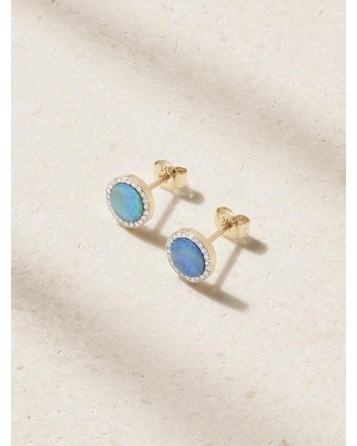 Mateo Natural 14-Karat, Opal And Diamond Earrings
