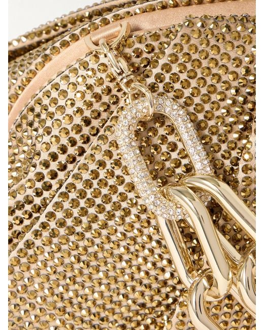 Judith Leiber Natural Gemma Clutch Aus Satin Mit Kristallen