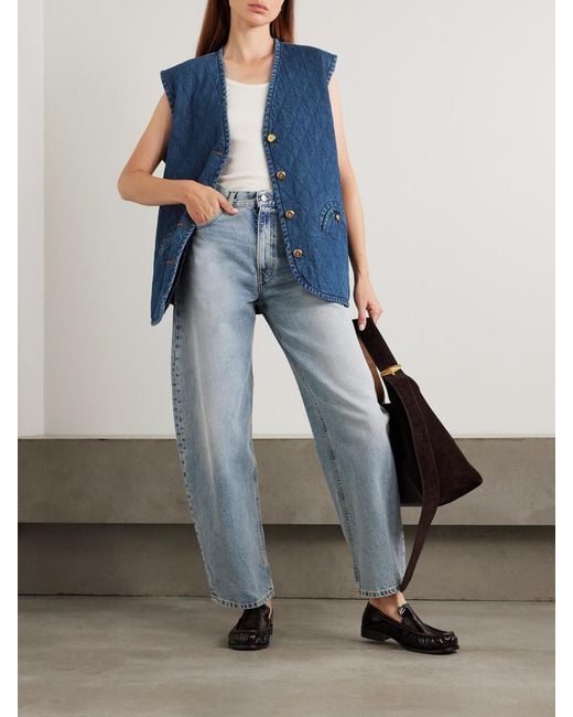 Blazé Milano Blue Suffolk Padded Quilted Denim Vest